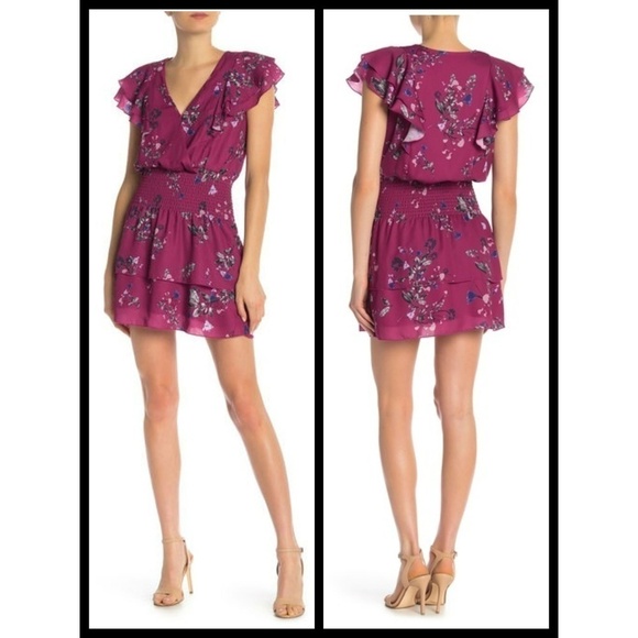 💕PARKER💕 Smocked Waist Ruffle Floral Dress